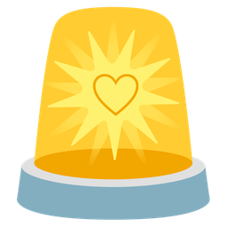 police car light and yellow heart