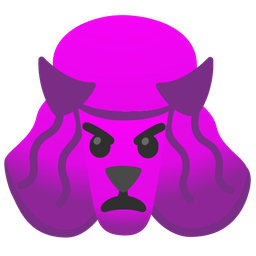 Poodle and Angry face with horns