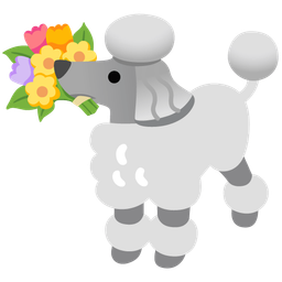 Poodle and Bouquet
