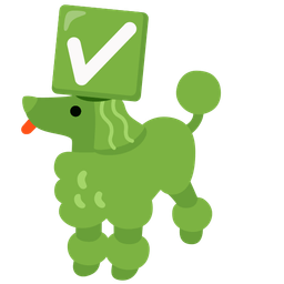 Poodle and Check mark button