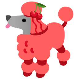 poodle and cherries