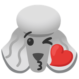 Poodle and Face blowing a kiss