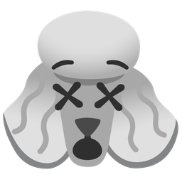 Poodle and Face with crossed-out eyes