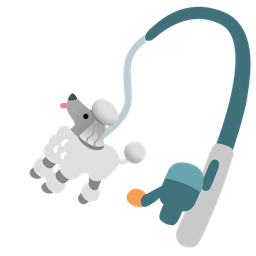 Poodle and Fishing pole