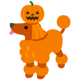 Poodle and Jack-o-lantern