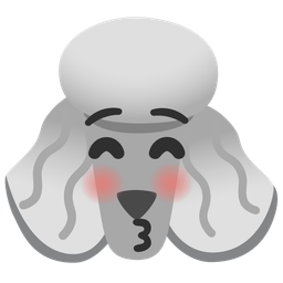 Poodle and Kissing face with closed eyes