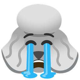 Poodle and Loudly crying face