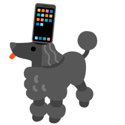 Poodle and Mobile phone