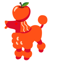 Poodle and Red apple