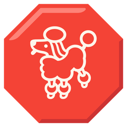 Poodle and Stop sign