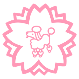 Poodle and White flower