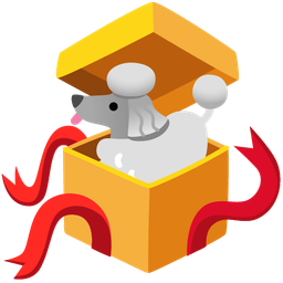 Poodle and Wrapped gift