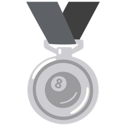 pool 8 ball and 2nd place medal