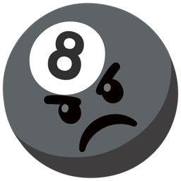 pool 8 ball and angry face