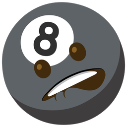 pool 8 ball and biting lip