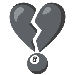 pool 8 ball and broken heart