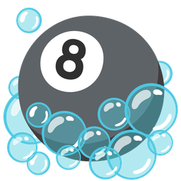 pool 8 ball and bubbles