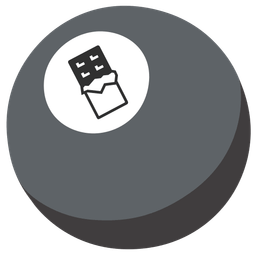 pool 8 ball and chocolate bar