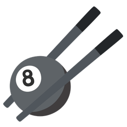 pool 8 ball and chopsticks
