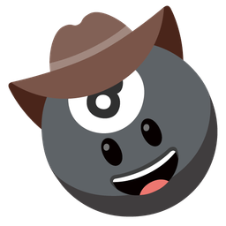 pool 8 ball and cowboy hat face