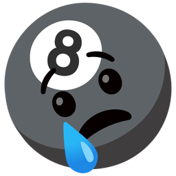 pool 8 ball and crying face