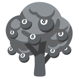 pool 8 ball and deciduous tree
