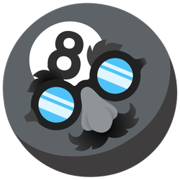pool 8 ball and disguised face