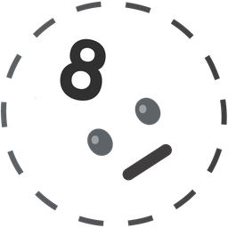 pool 8 ball and dotted line face