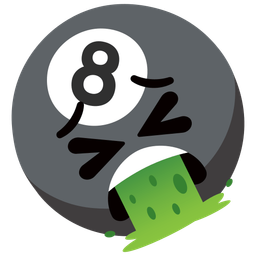 pool 8 ball and face vomiting