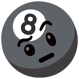 pool 8 ball and face with raised eyebrow