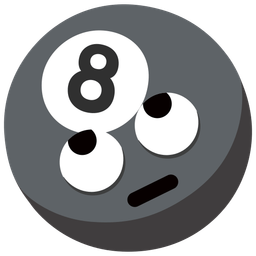 pool 8 ball and face with rolling eyes