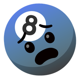 pool 8 ball and fearful face