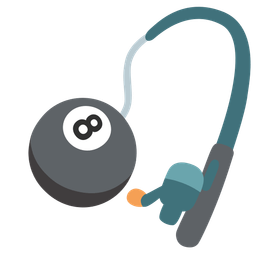 pool 8 ball and fishing pole