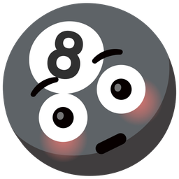 pool 8 ball and flushed face