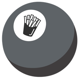 pool 8 ball and french fries