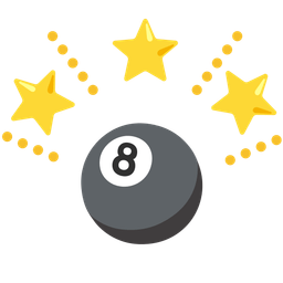 pool 8 ball and glowing star