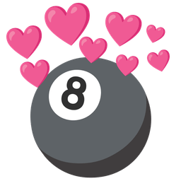 pool 8 ball and heart with arrow
