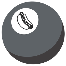 pool 8 ball and hot dog