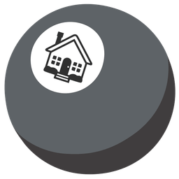 pool 8 ball and house