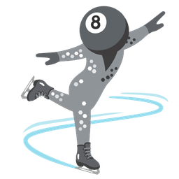 pool 8 ball and ice skate