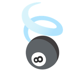 pool 8 ball and leaf fluttering in wind