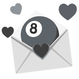 pool 8 ball and love letter