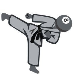 pool 8 ball and martial arts uniform