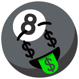 Pool 8 ball and Money-mouth face