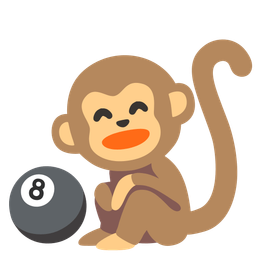 pool 8 ball and monkey face