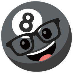 pool 8 ball and nerd face