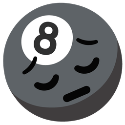 pool 8 ball and pensive face