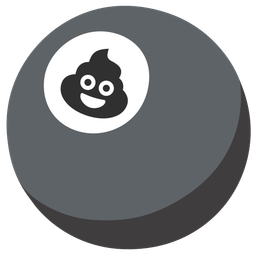 pool 8 ball and pile of poo