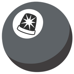 pool 8 ball and police car light