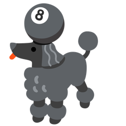 pool 8 ball and poodle